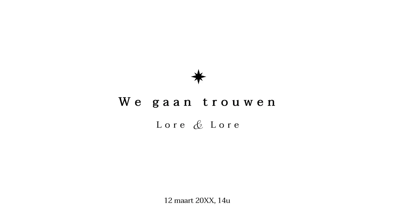 Bruiloft tekst met een sterrensprong concept