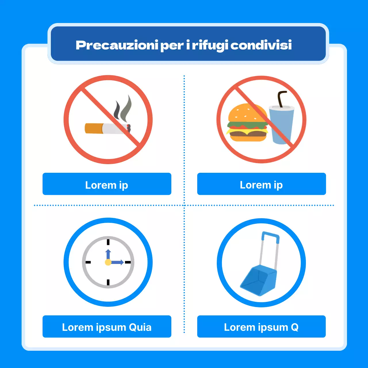 Come gestire un rifugio per le ondate di calore con un concetto pulito, blu e illustrato