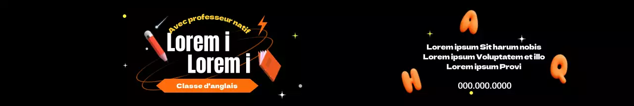 Cours d'anglais pour enfants avec un look orange et noir attrayant