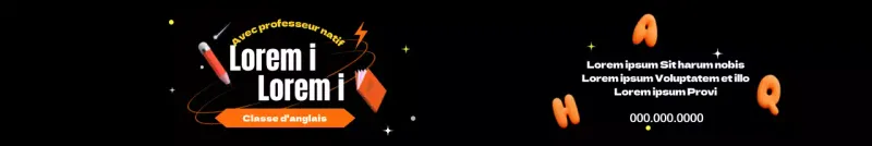 Cours d'anglais pour enfants avec un look orange et noir attrayant