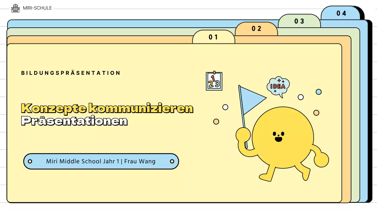 Niedliche Mappen in PastellfarbenVermittlung des Konzepts der Schulbildung