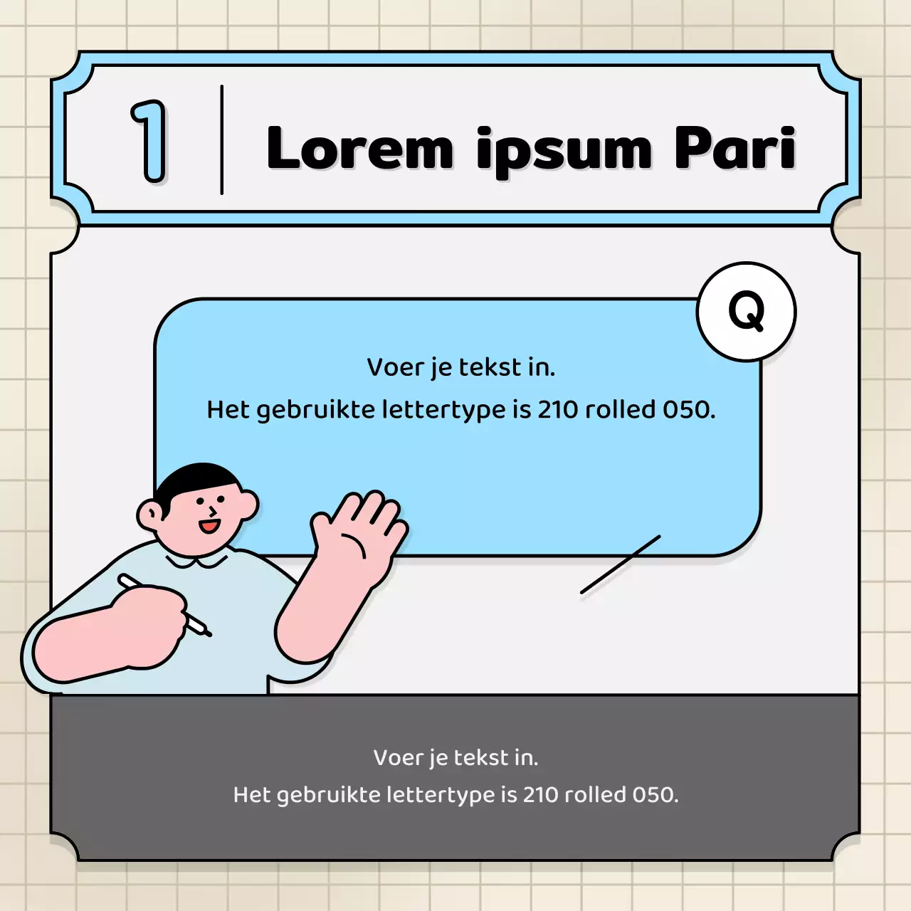 Lichtblauwe en gele tekstballonnen en schattige illustratiestijl