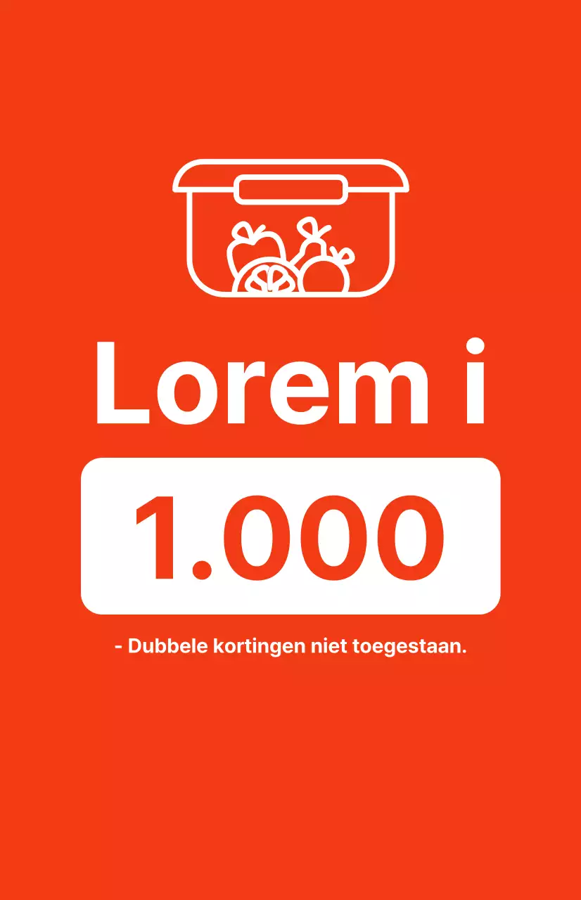 Promoot verpakkingskorting met contrasterende witte tekst op een rode achtergrond