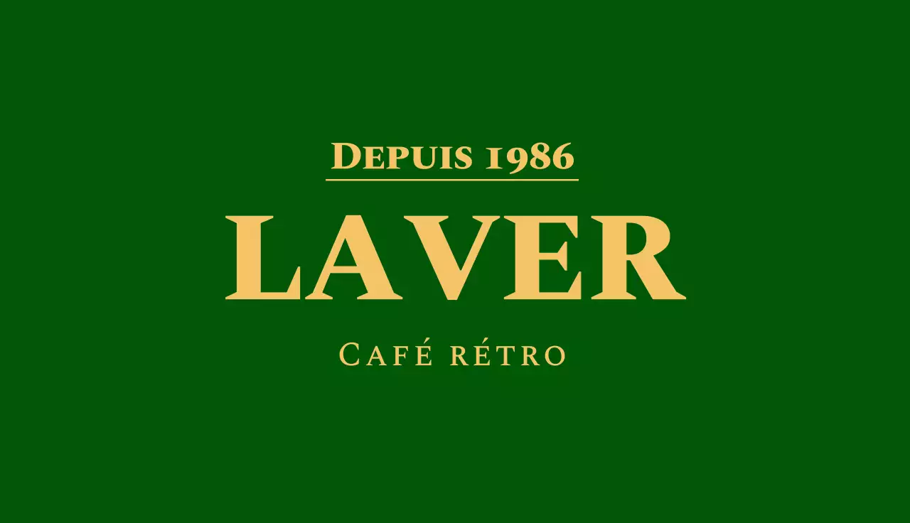 Carte de visite de coupon de timbre vintage avec logo de café sur fond vert