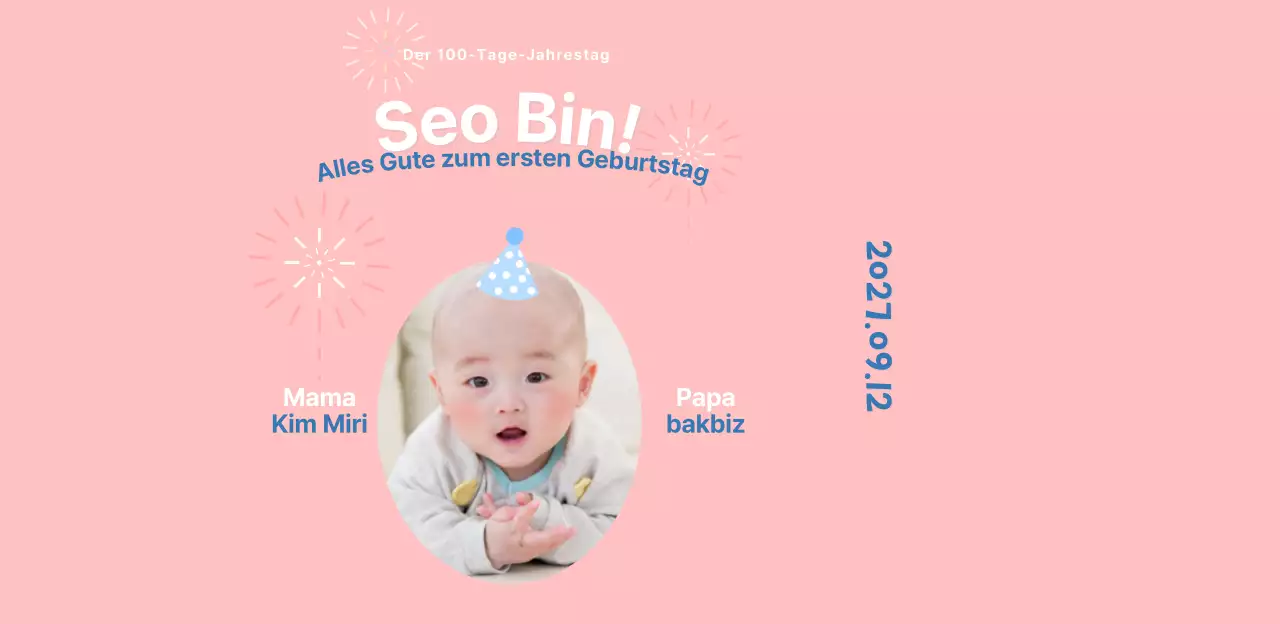 Pastellfarbener Fotorahmen zum Hundertsten Geburtstag