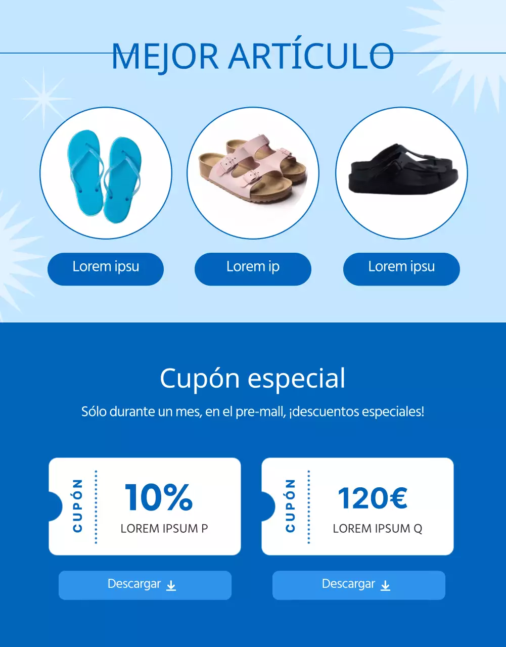 Promueva unas rebajas de verano naturales con azules claros y azules