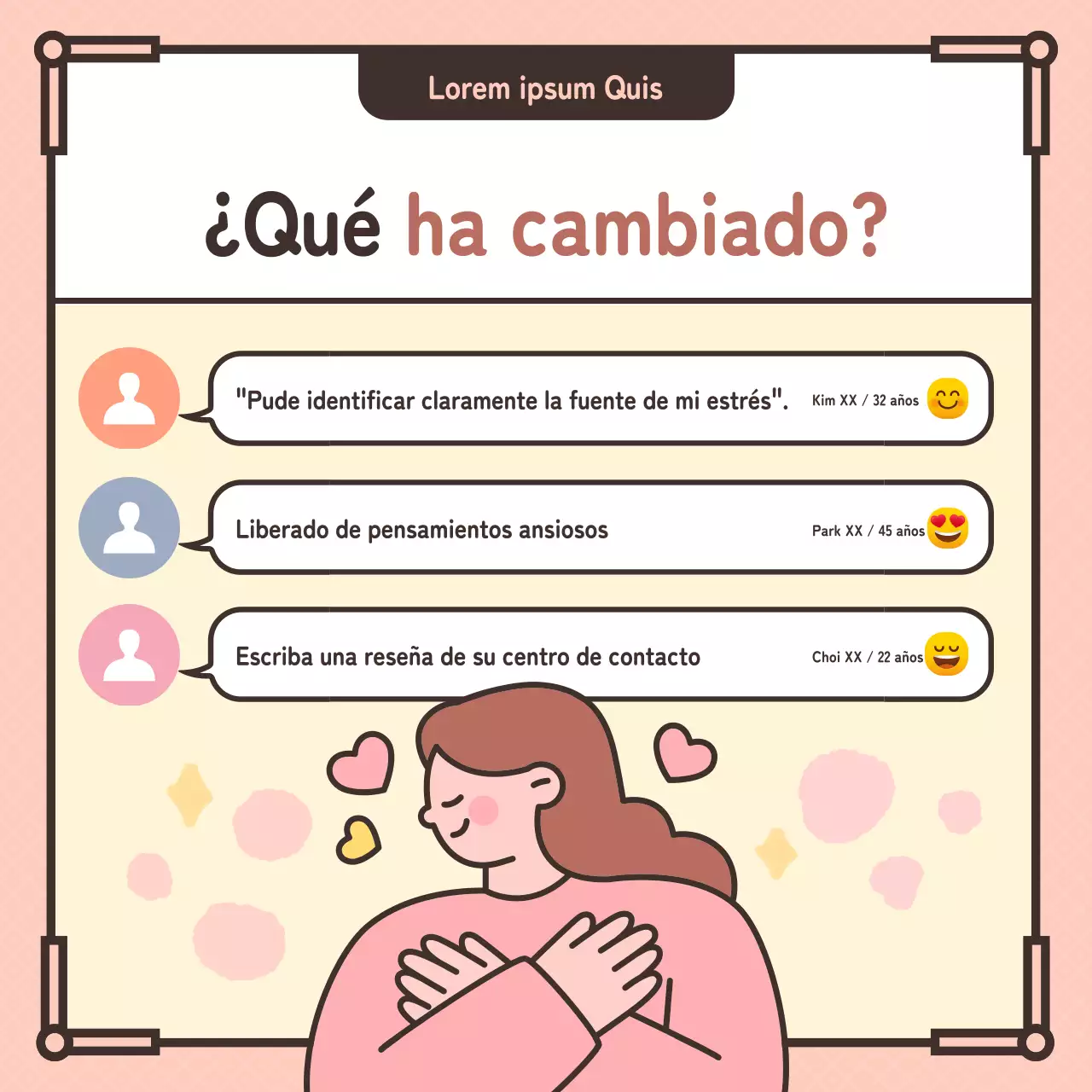 Ilustración en rosa pastel para promocionar un centro de asesoramiento psicológico