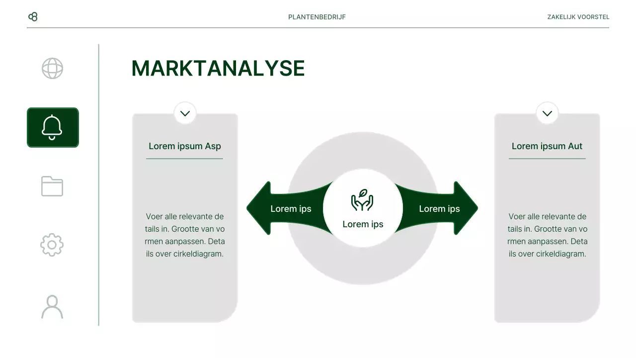 Zakelijk zakelijk voorstel in wit en groen natuurlijk bladconcept