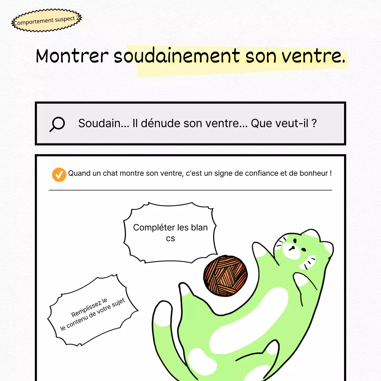 Testez un chat blanc, plat et mignon