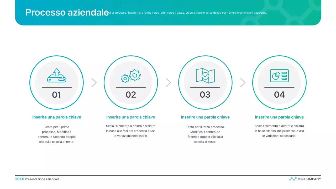 Semplice presentazione aziendale a gradiente in azzurro e verde