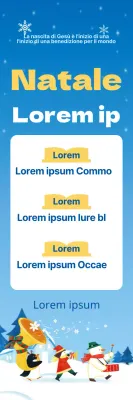 Striscione natalizio della Scuola Biblica della neve azzurro