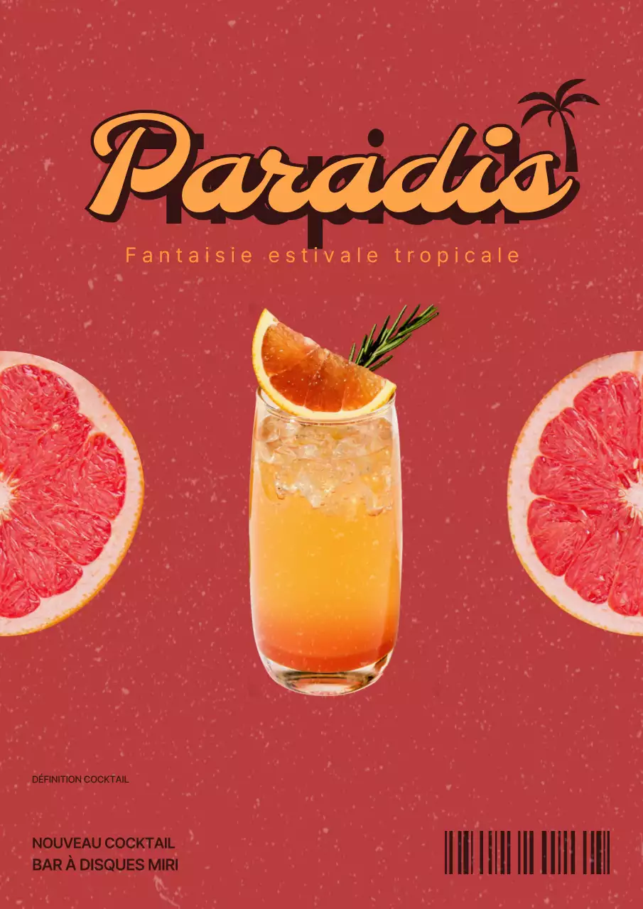 Promouvoir un cocktail tropical en rouge et vert