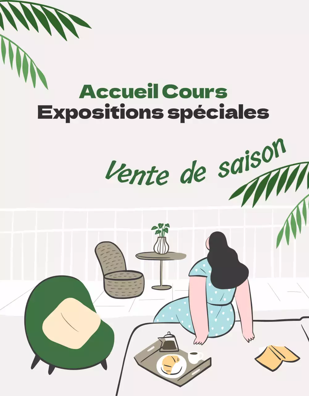 Meubles d'été de style Homecoming en beige et vert