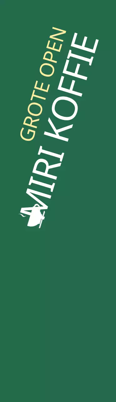 Grote caféopening op groene achtergrond