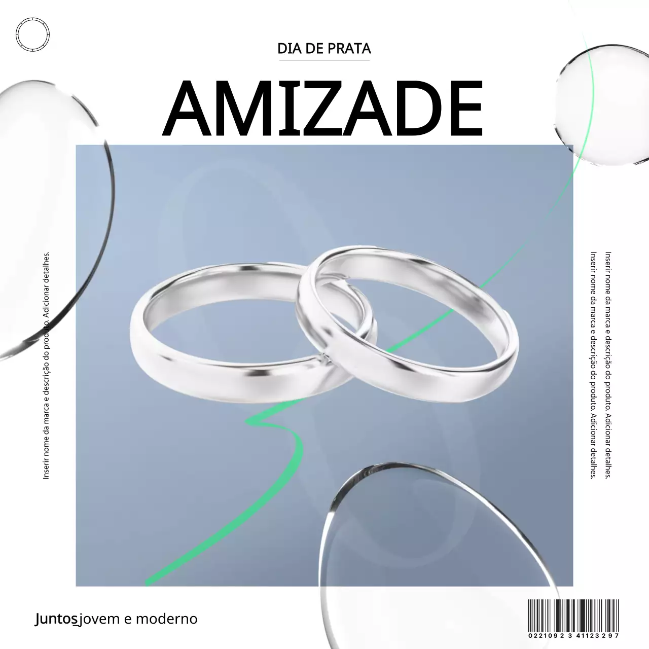 Promover um anel de amizade elegante em branco e azul claro