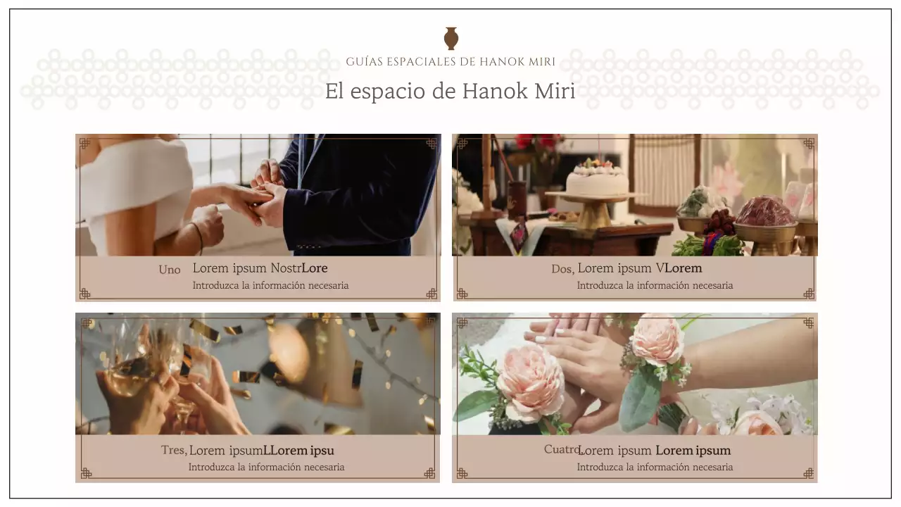 Un espacio de alquiler de hanok con formas marfil y sentimentales