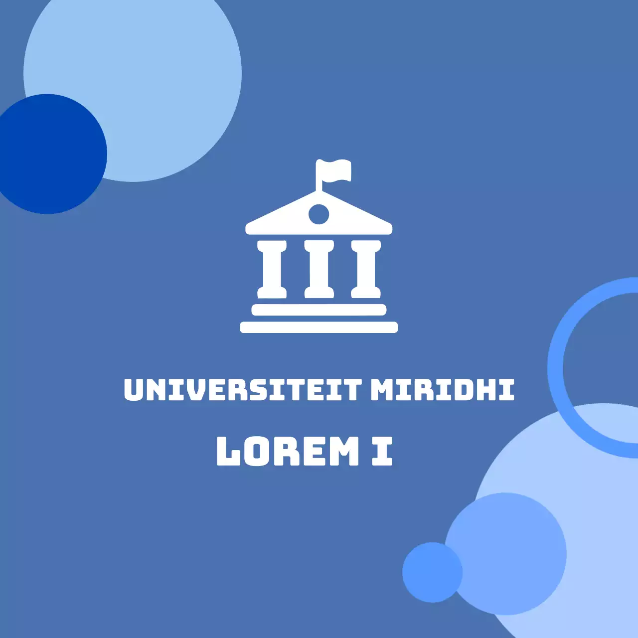 Een blauwe achtergrond van balsa met een logo van de school.