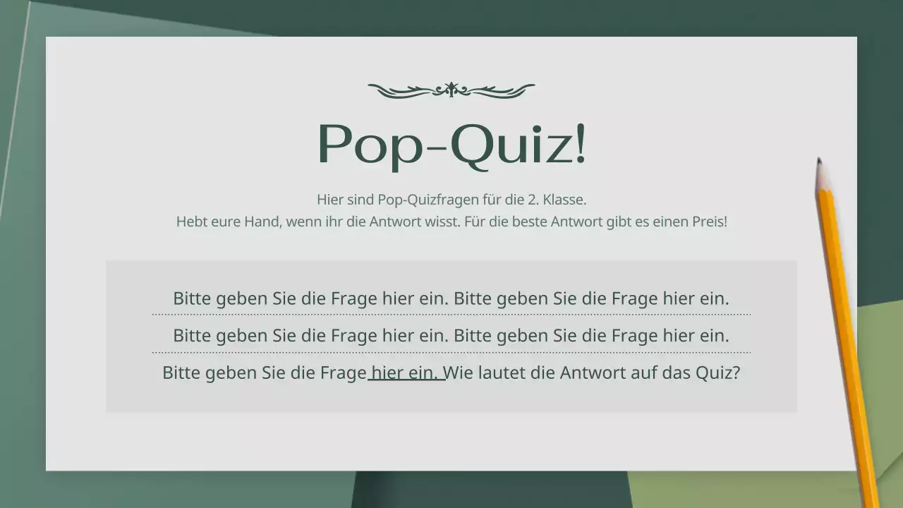 Grüne, beruhigende Atmosphäre Moderner Literaturunterricht