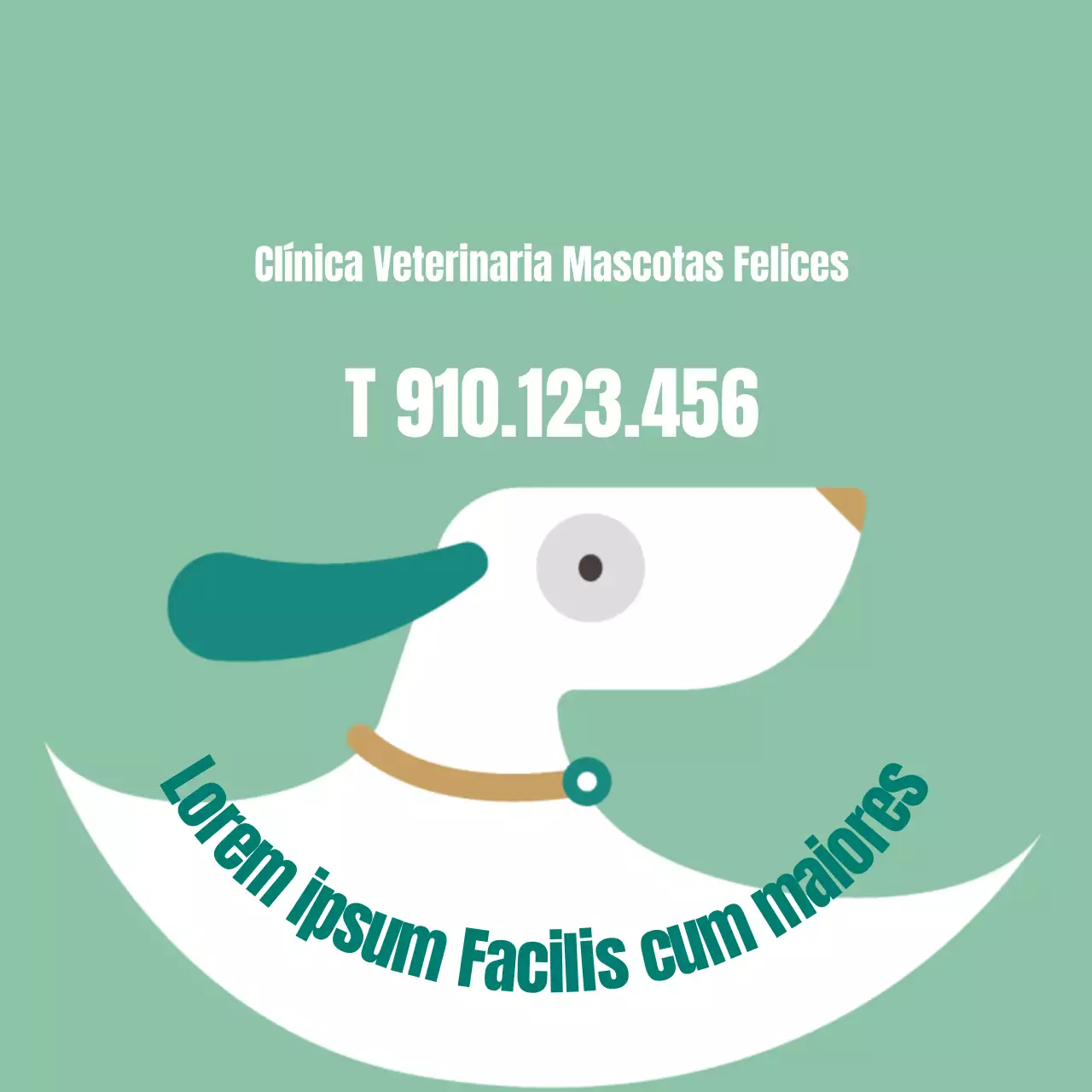 Etiqueta veterinaria ilustrada sencilla