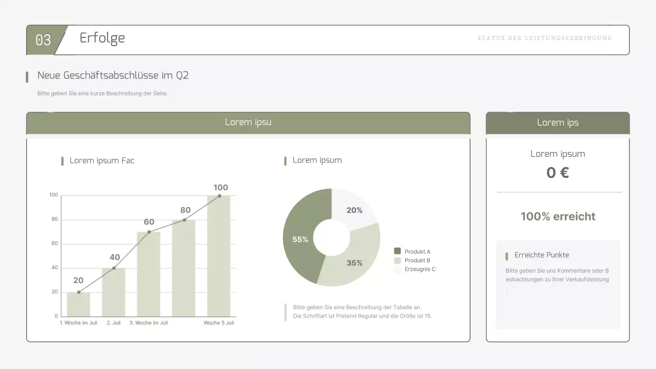 Einfacher, erweiterbarer Wochenbericht in khakifarbenen Pastelltönen