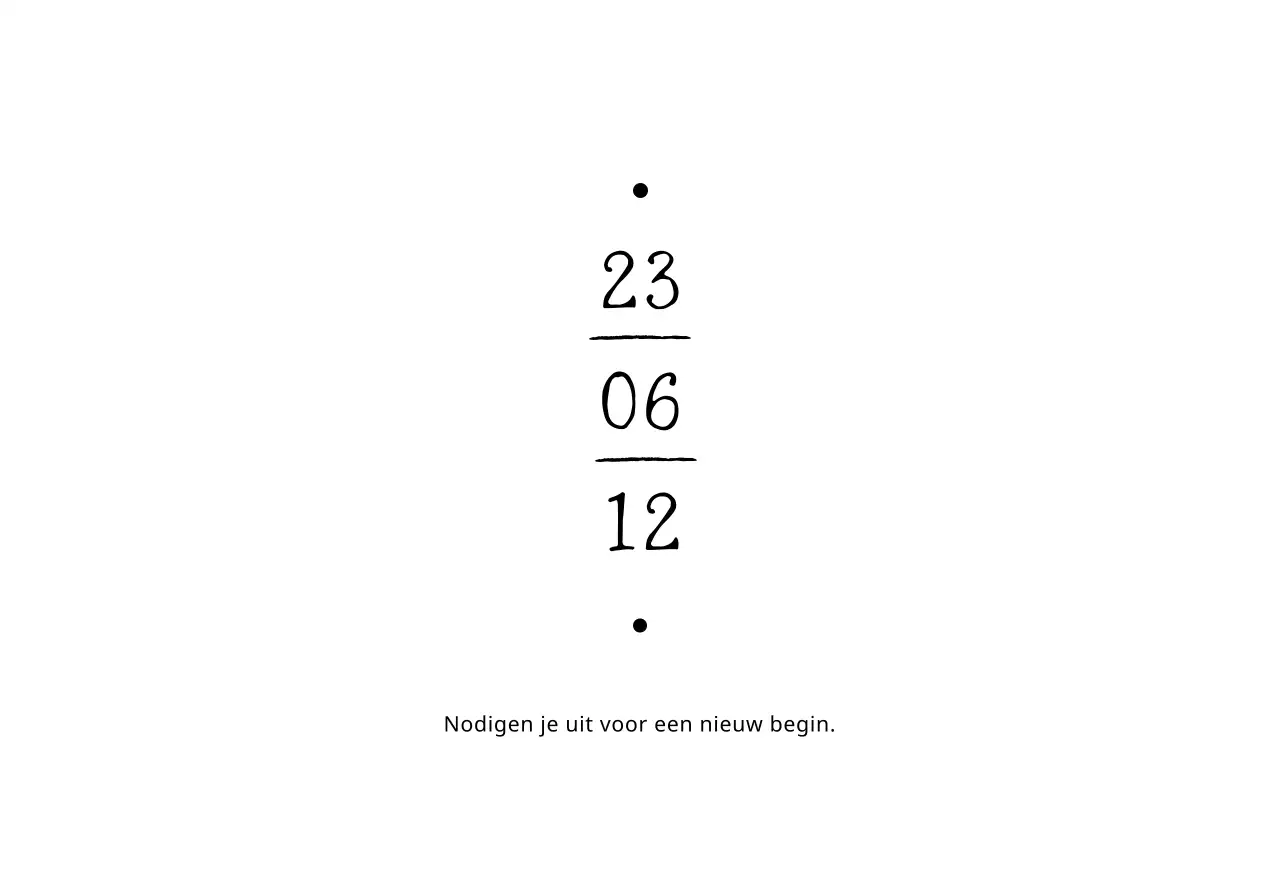 Gedateerde uitnodiging envelop met vintage tekst