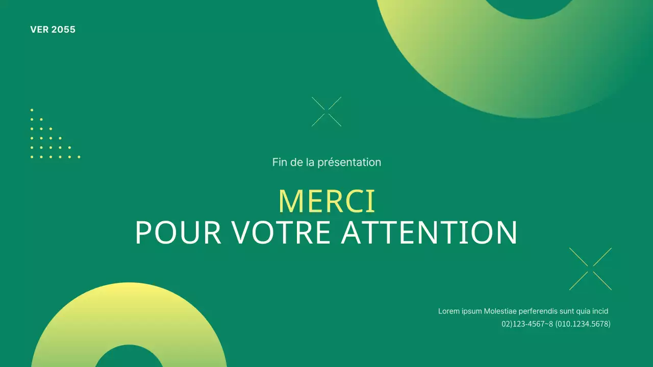 Présentation simple d'un projet d'entreprise avec des points en forme de cercle vert