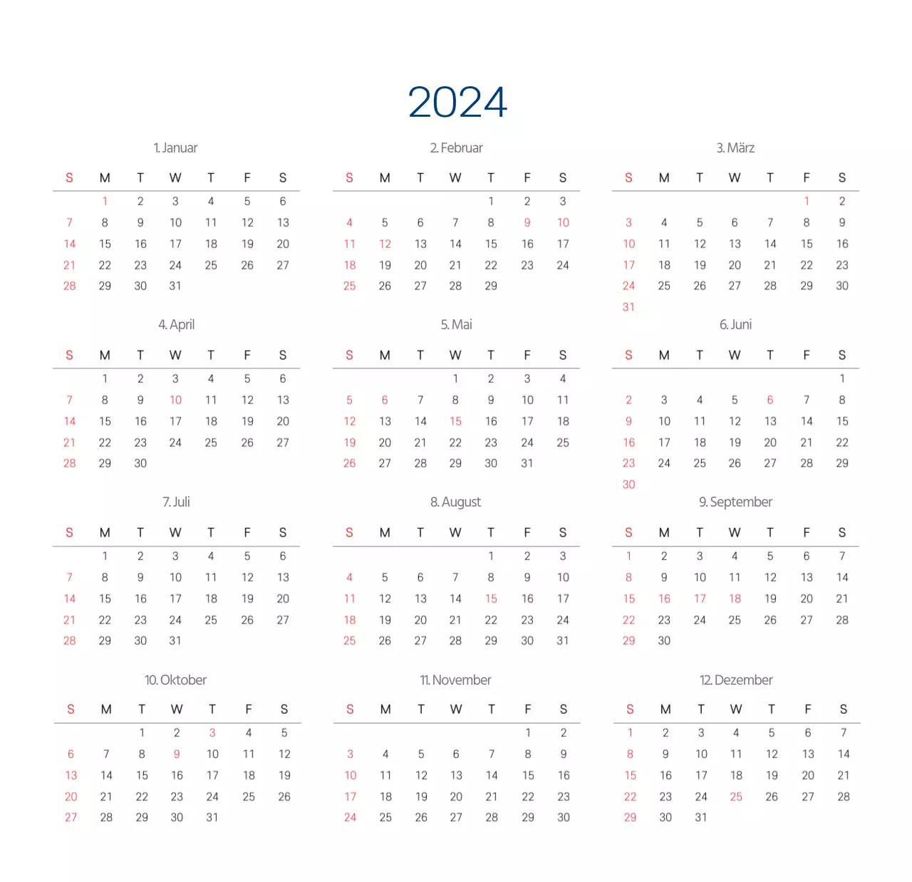 Einfacher weißer Krankenhaus-Tischkalender