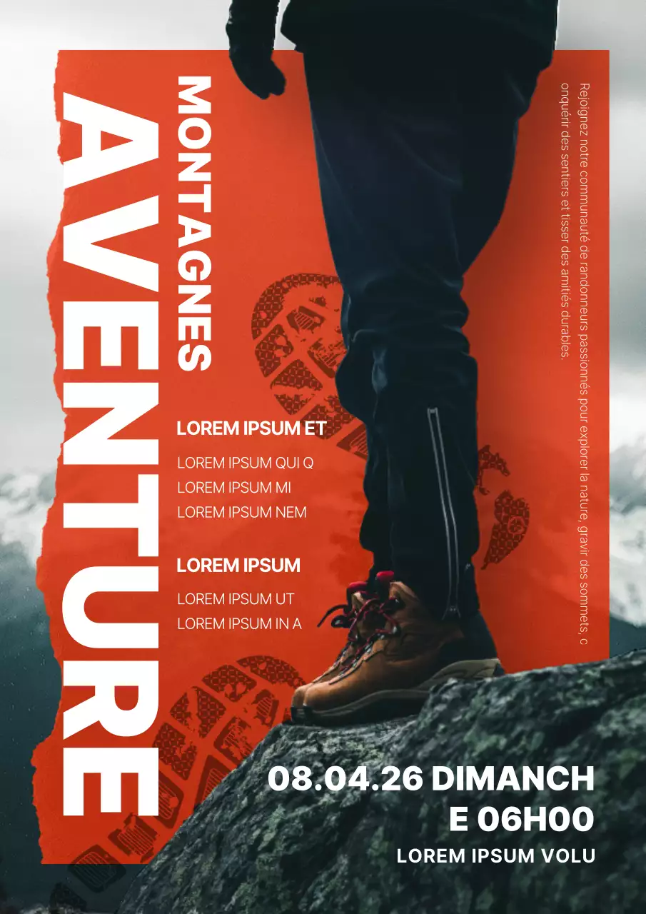 Guide de recrutement du club de montagne moderne orange et blanc