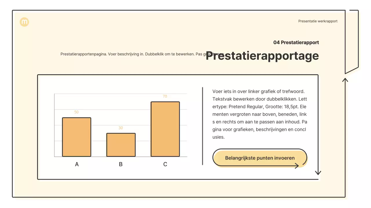 Puntvormen met pijlen in lichtgeel Zakelijk presentatiepakket