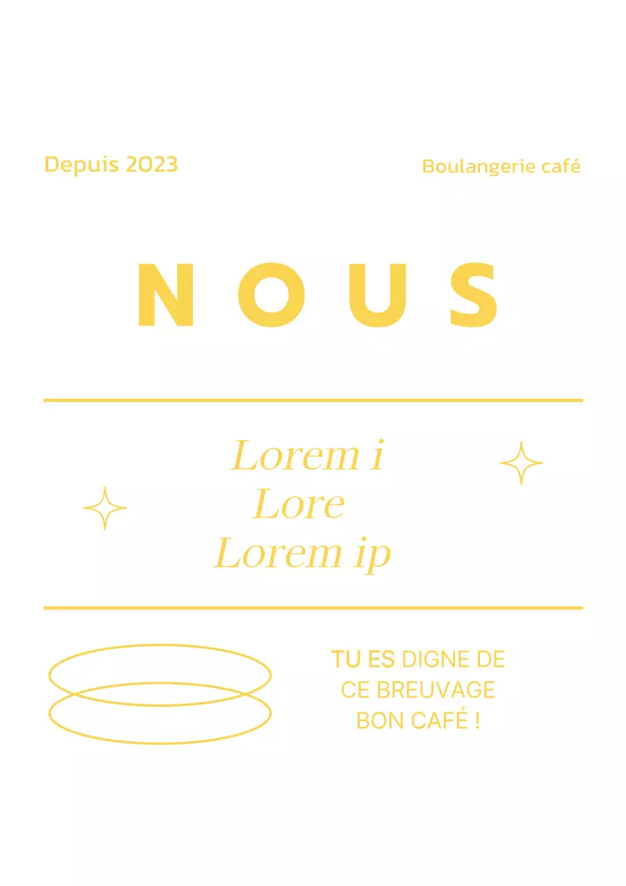 Autocollant intérieur vertical avec polices de caractères en gras et en italique, divisé en trois sections