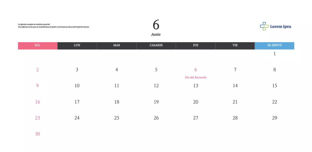 Calendario con imágenes eclesiásticas edificantes