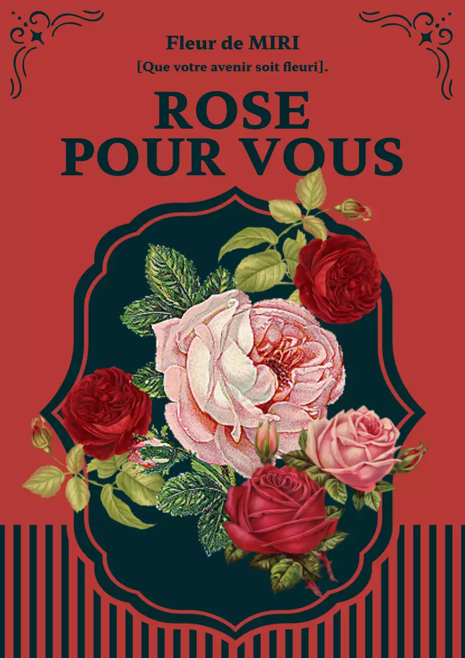 Promouvoir des roses de style vintage en rouge et bleu marine