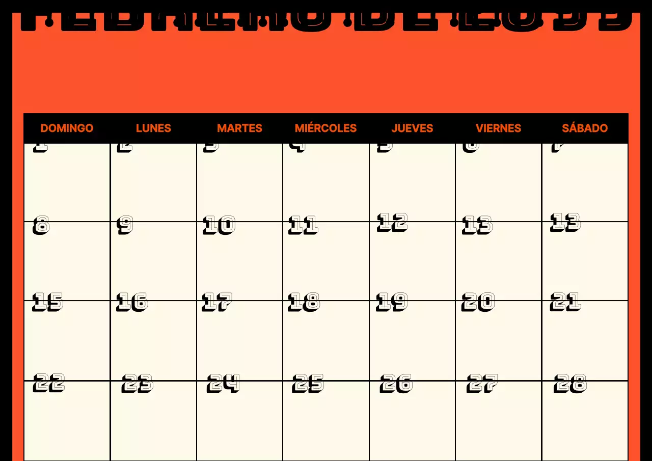 Bonito calendario Munsley vintage con fondo naranja