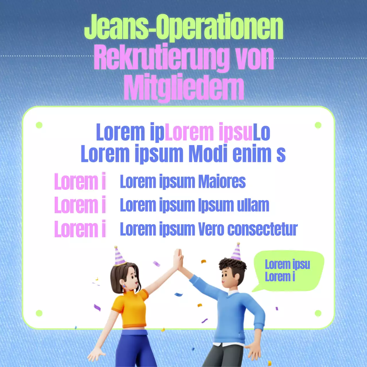 Bewerben Sie Ihr Festival mit einem farbenfrohen und lustigen Konzept