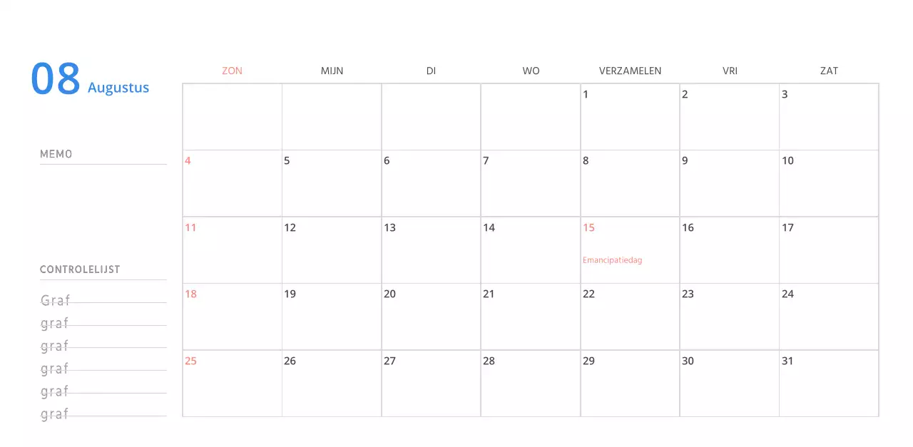 Schattige geïllustreerde groene bureaukalender met familiethema