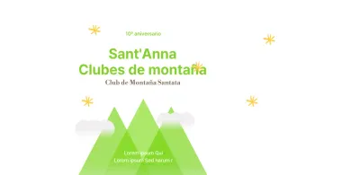 Un club de montaña alegre y juvenil en amarillo y chartreuse