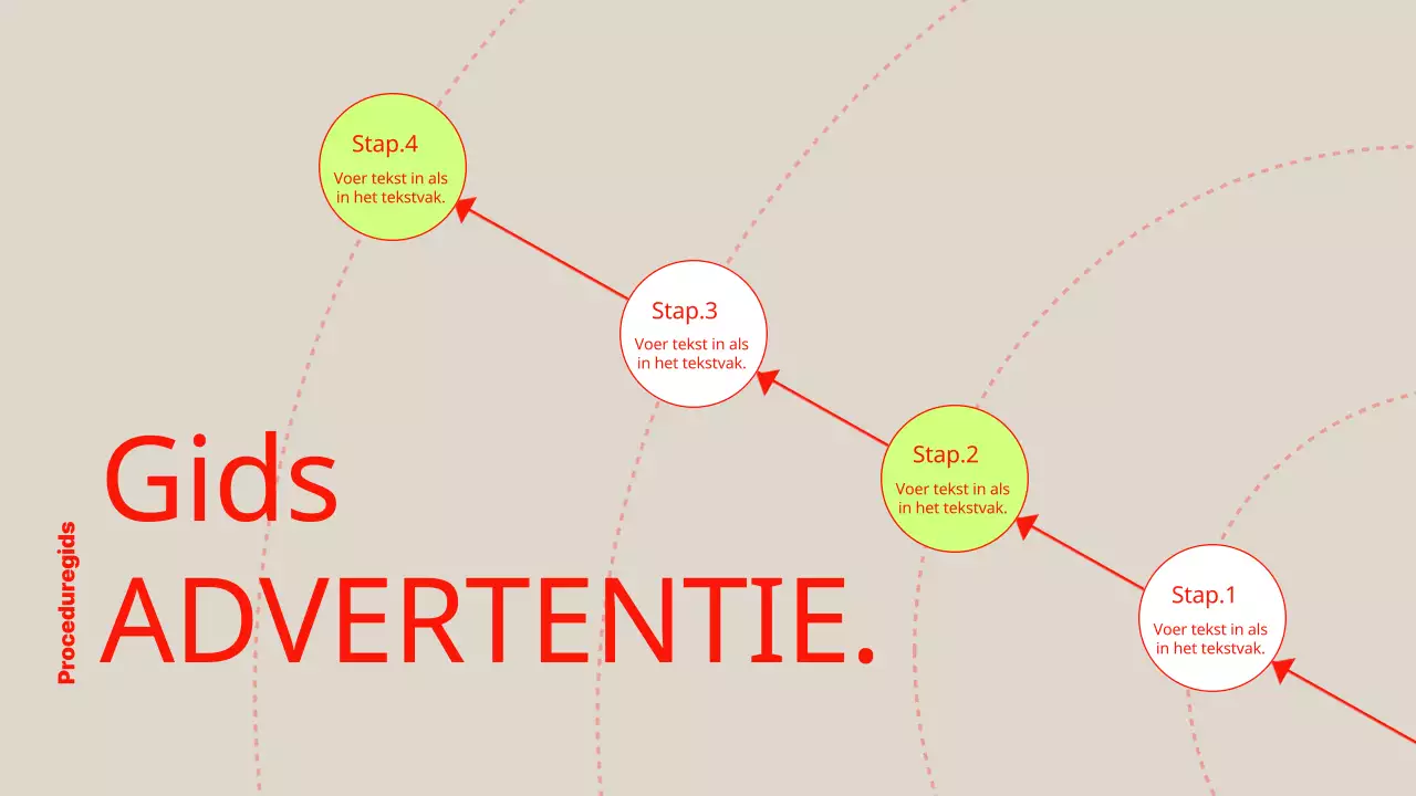 Bedrijfsadvertentie in moderne stijl in rood en chartreuse