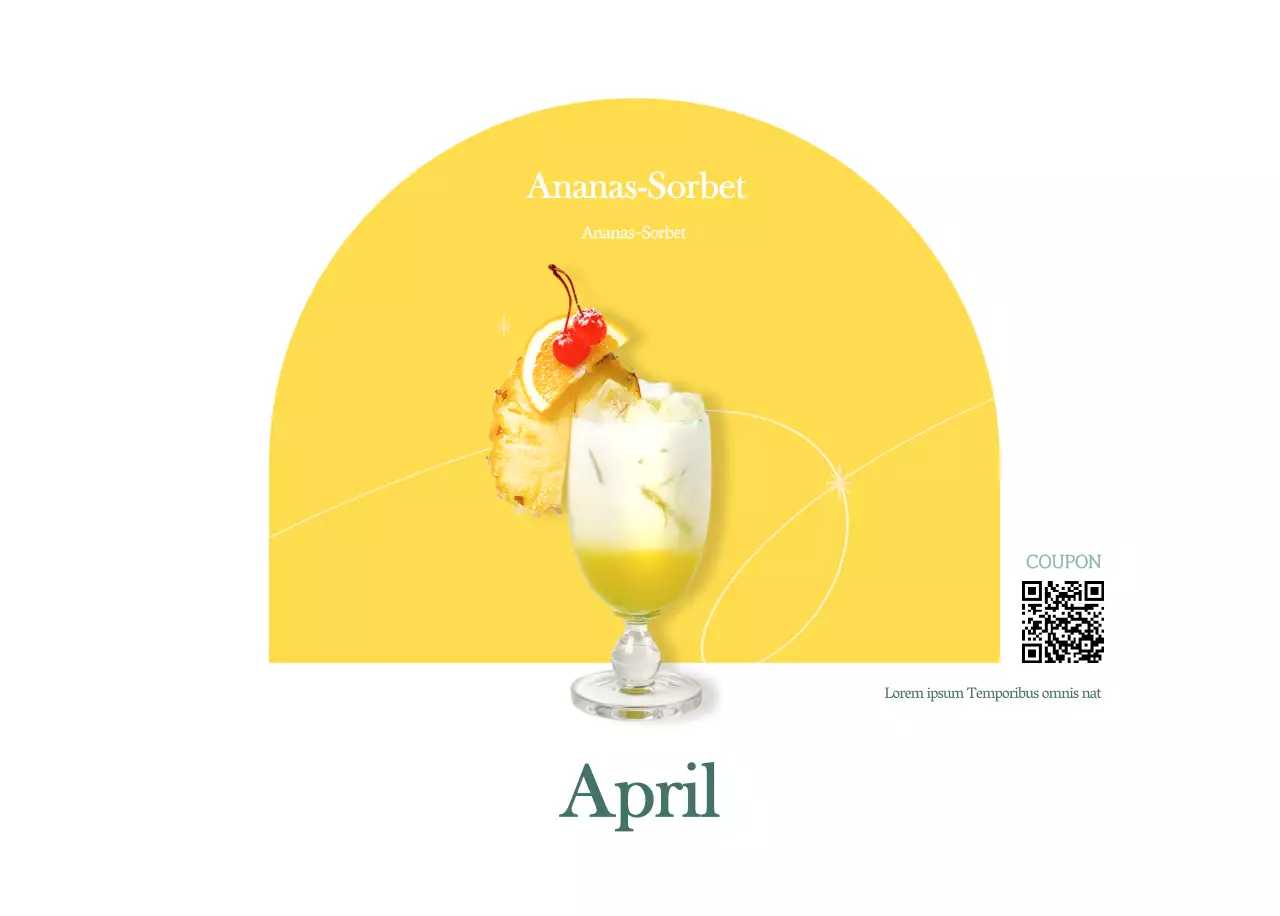 Cafe-Kalender mit Empfehlungen für das Getränk des Monats