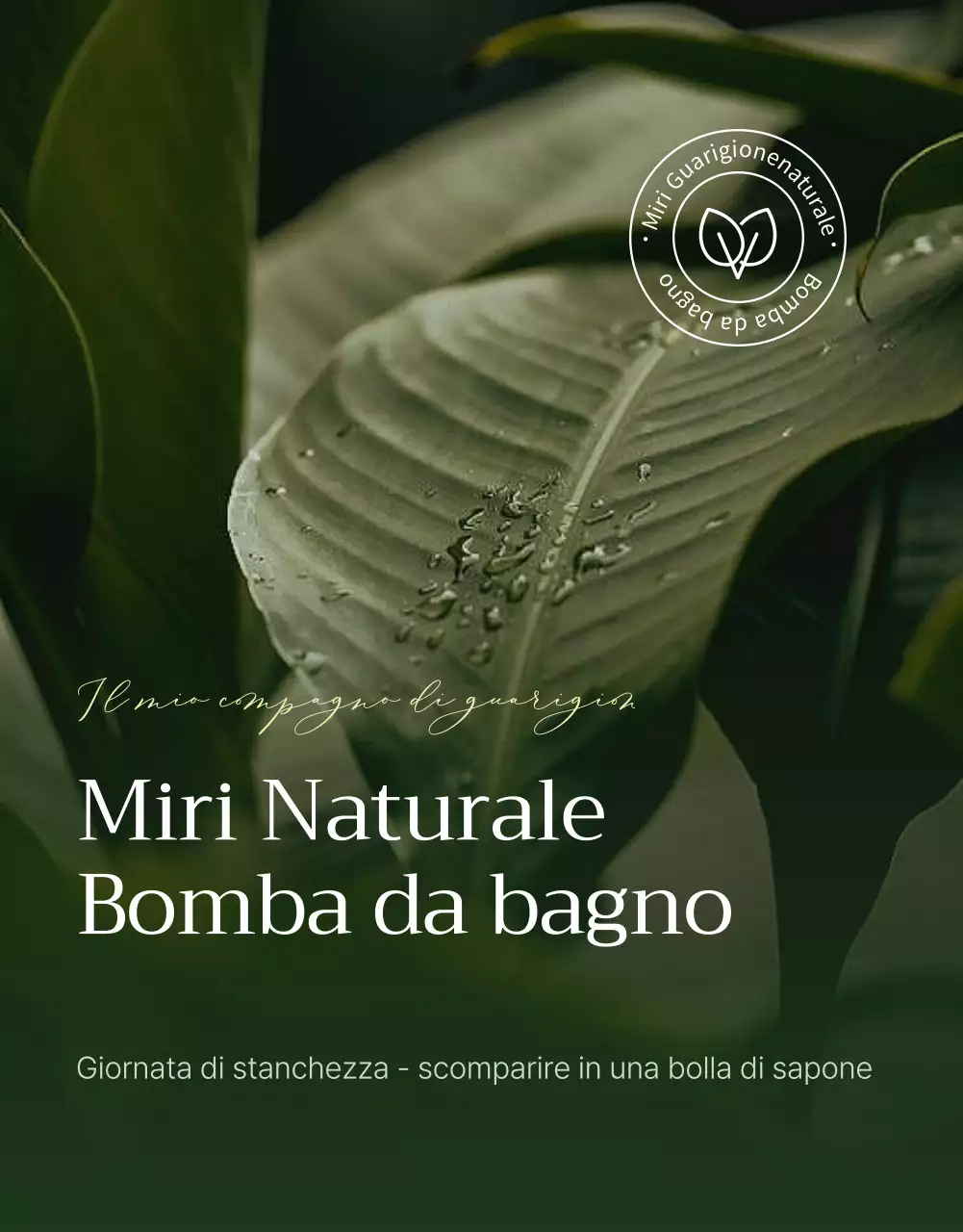 Pagina di vendita di bombe da bagno dall'aspetto naturale con palme verdi