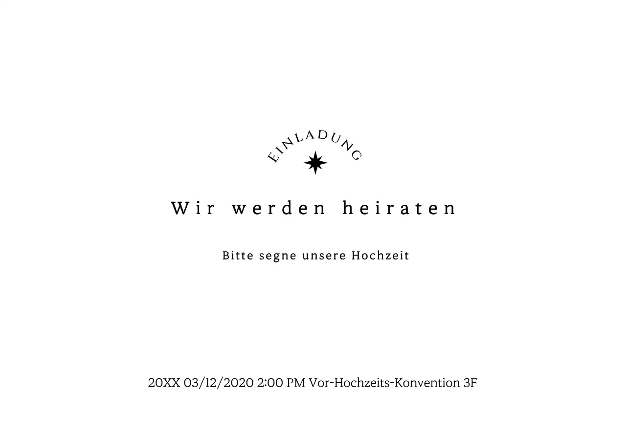 Hochzeitsworte mit einem Starburst-Konzept