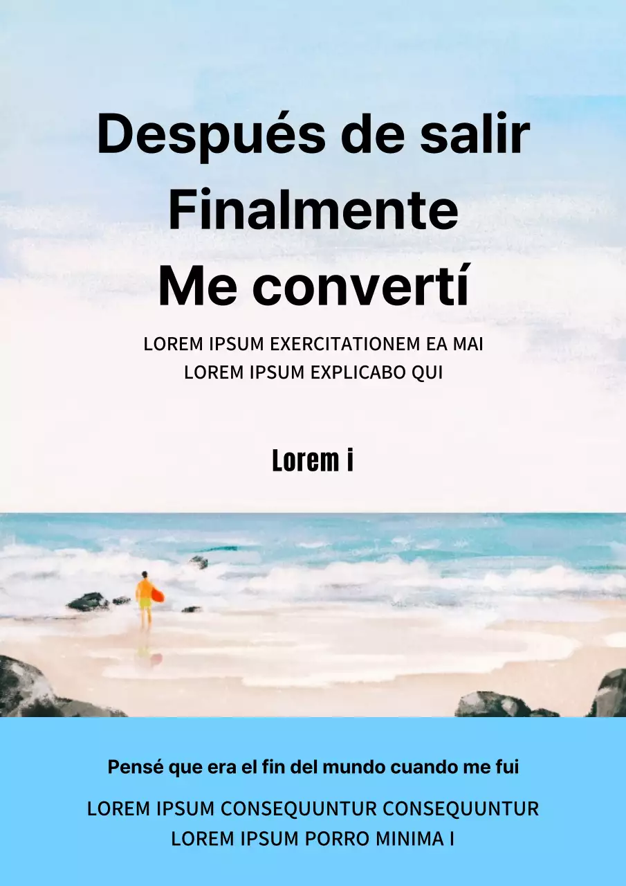 Ilustración sobre el tema azul claro cálido paisaje marino Ensayo de salida