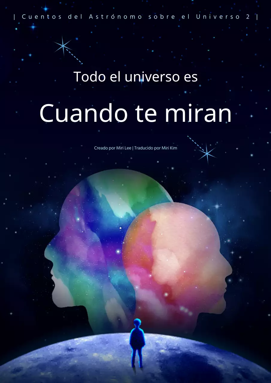 Astronomía con ilustraciones en azul marino y acuarelas de colores