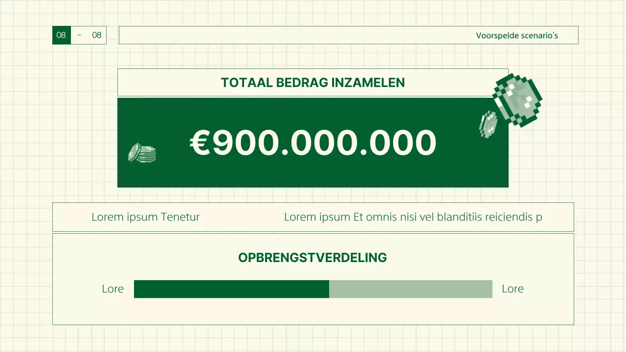 Spelvoorstel met lijnen en pixelkunst met groene kleurpunten