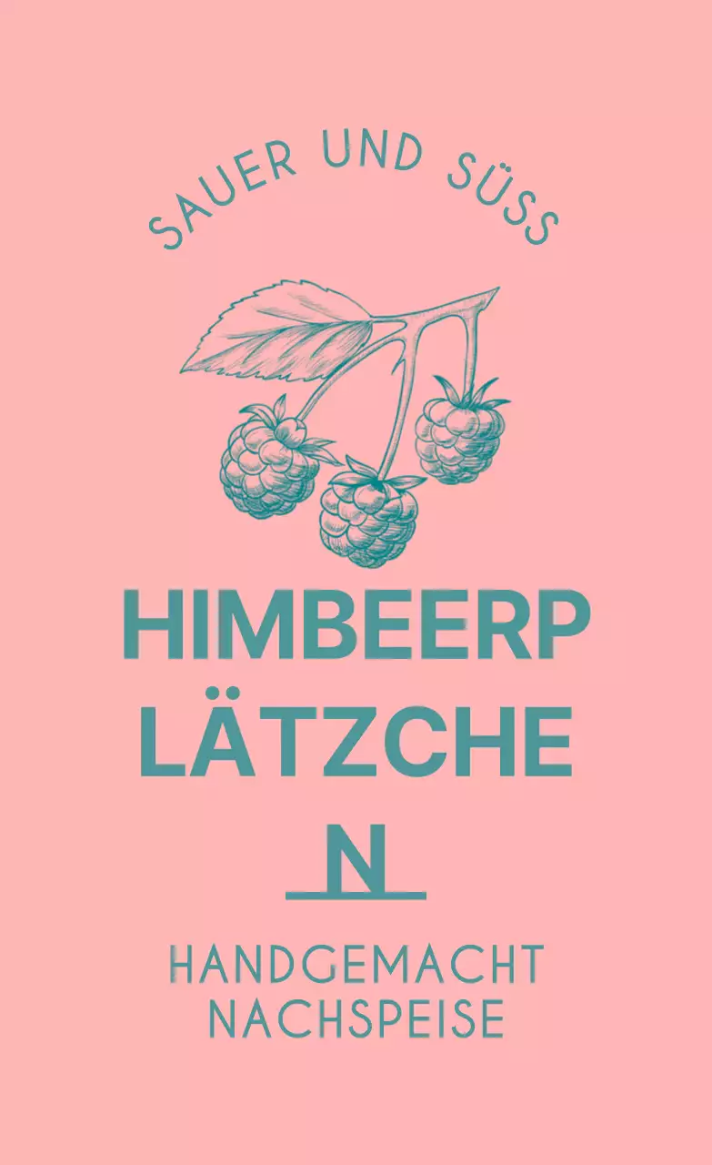 Vintage-Beerenskizzen in Rosa und Gelb zum Verzieren von selbstgebackenen Plätzchen