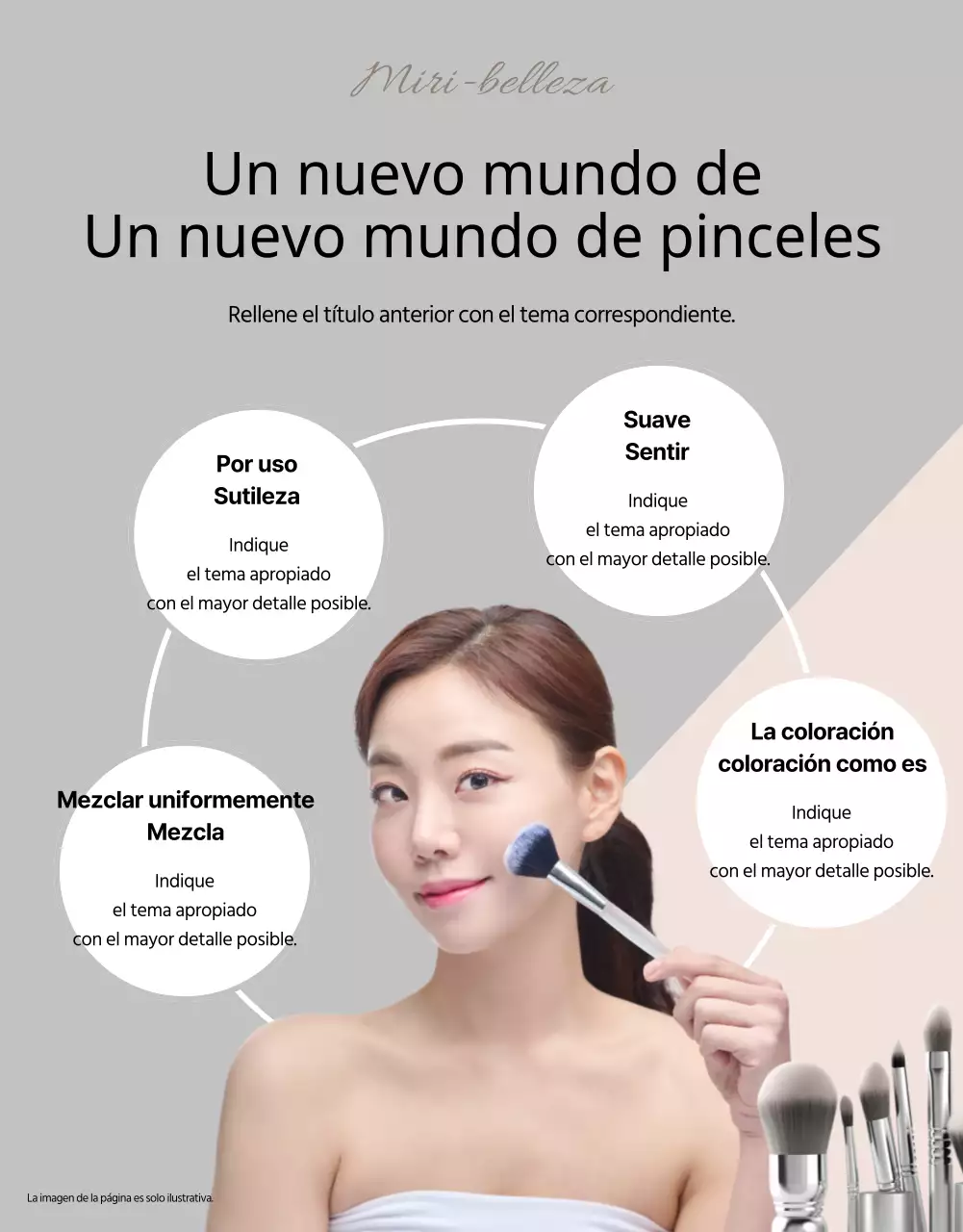 Promociona los cepillos de lujo en negro y beige