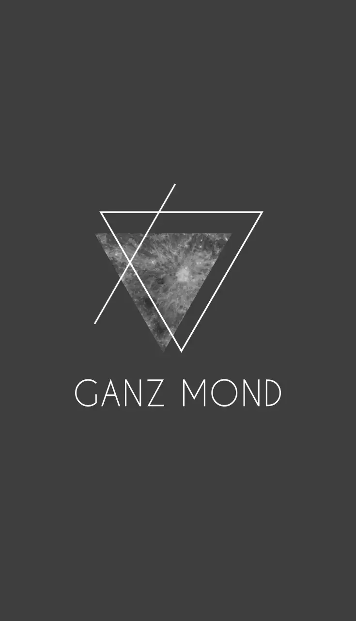 Visitenkarte eines Tätowierers mit schwarzen und grauen dreieckigen Formen