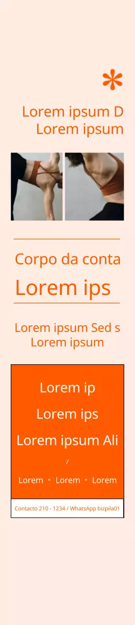 Faixa promocional de Pilates com fundo cor de laranja
