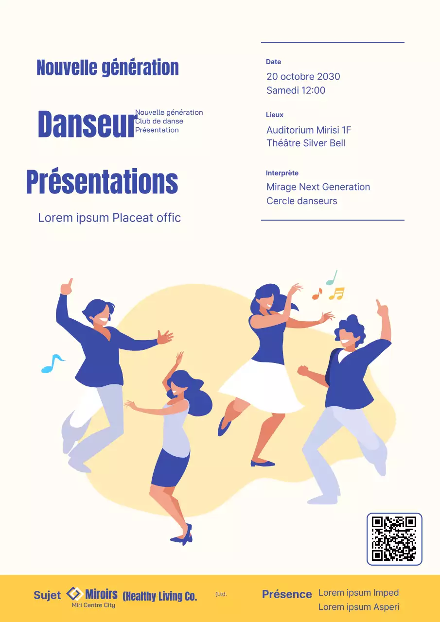 Jaune / Clubs de danse / Affiches web / Affiches de récital