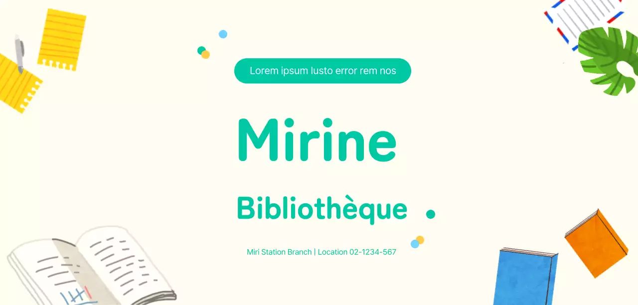 Illustration d'un livre émotionnel en jaune et turquoise pour la promotion d'une bibliothèque
