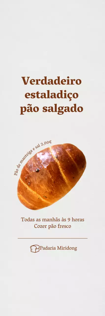 Promova a sua padaria com um aspeto limpo e organizado num fundo branco